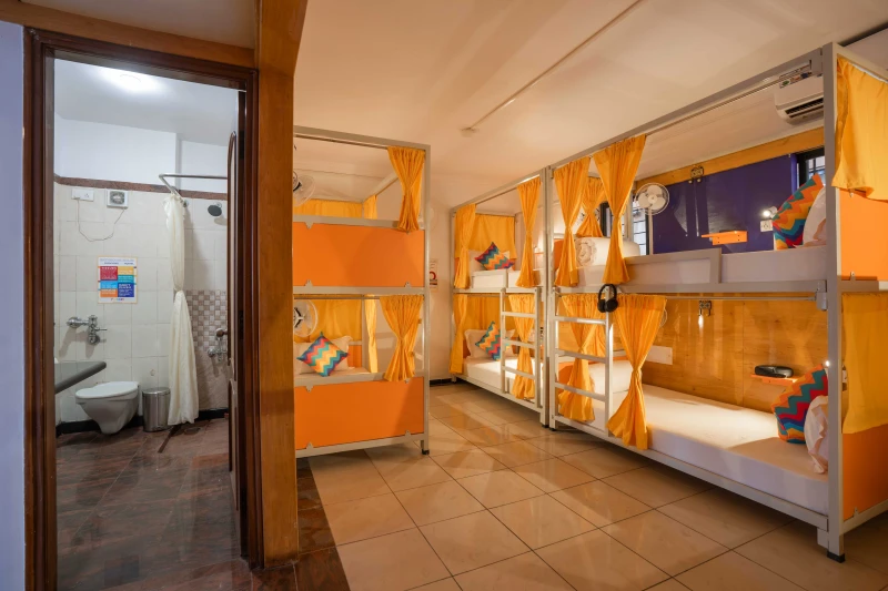 Bed in 8 Bed Male Only AC Dormitory Room with Ensuite Bathroom 4