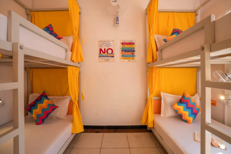 Bed in 6 Bed Male Only AC Dormitory Room with Ensuite Bathroom 1