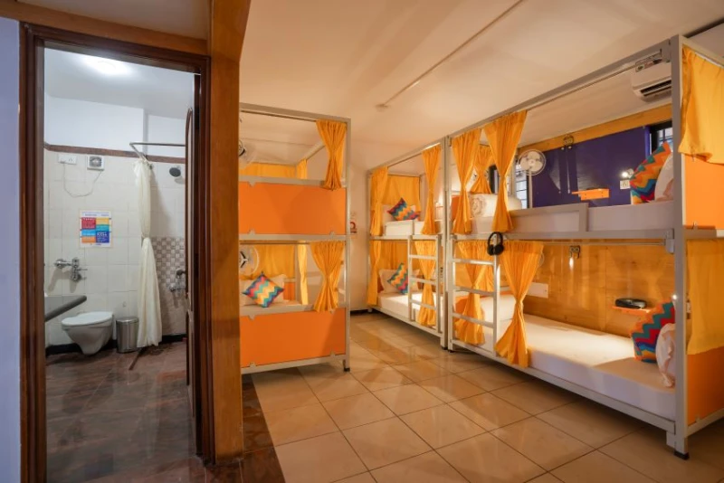 Bed in 6 Bed Male Only AC Dormitory Room with Ensuite Bathroom 2