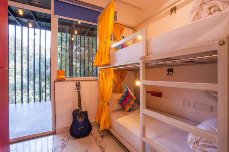 Bed in 6 Bed Female Only AC Dormitory Room with Balcony and Ensuite Bathroom 1