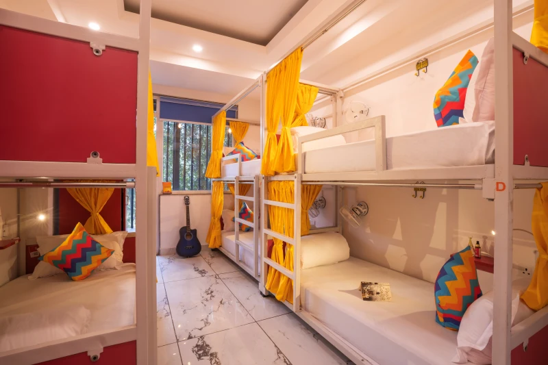 Bed in 6 Bed Female Only AC Dormitory Room with Balcony and Ensuite Bathroom 4
