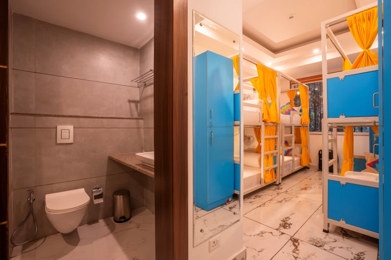 Bed in 6 Bed Mixed AC Dormitory Room with Balcony and Ensuite Bathroom 4