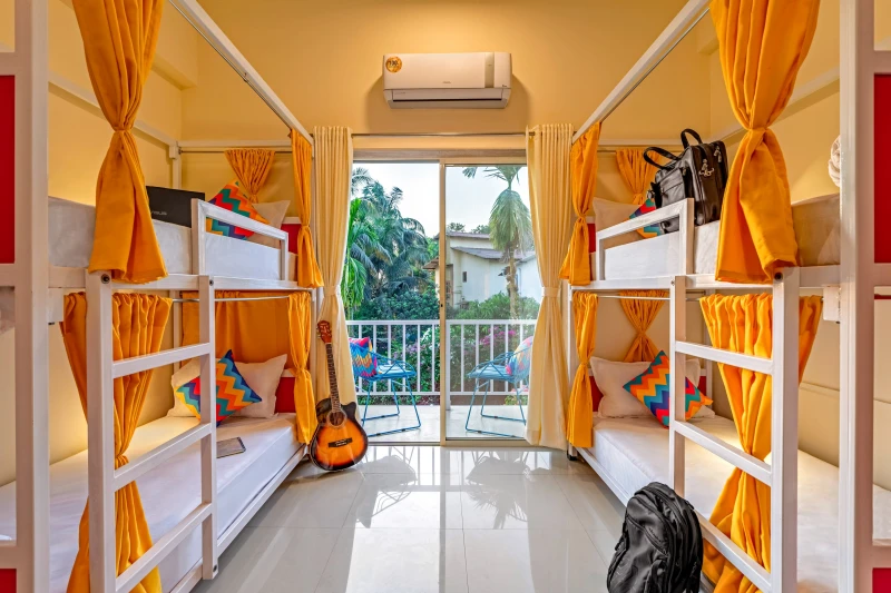 Bed in 6 Bed Mixed AC Dormitory Room with Balcony and Ensuite Bathroom 1