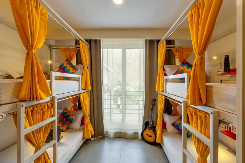 Bed in 6 Bed Female Only AC Dormitory Room with Balcony and Ensuite Bathroom 1