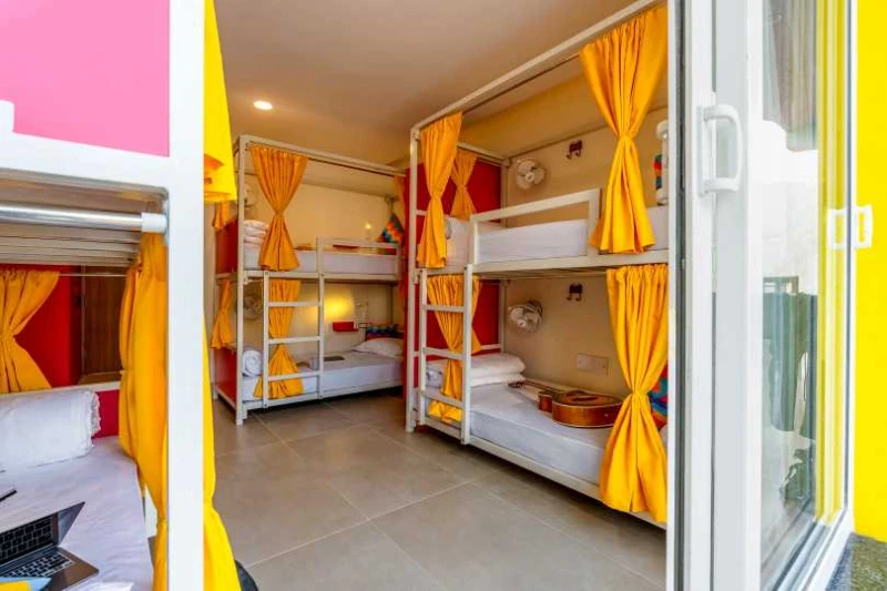 Bed in 6 Bed Female Only AC Dormitory Room with Balcony and Ensuite Bathroom 2