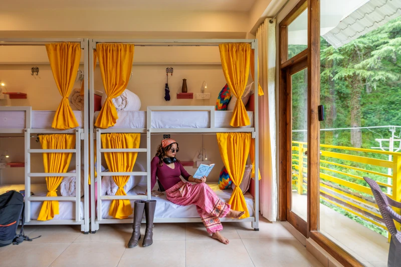 Bed in 6 Bed Female Only Dormitory Room with Balcony & Mountain View and Ensuite Bathroom 6