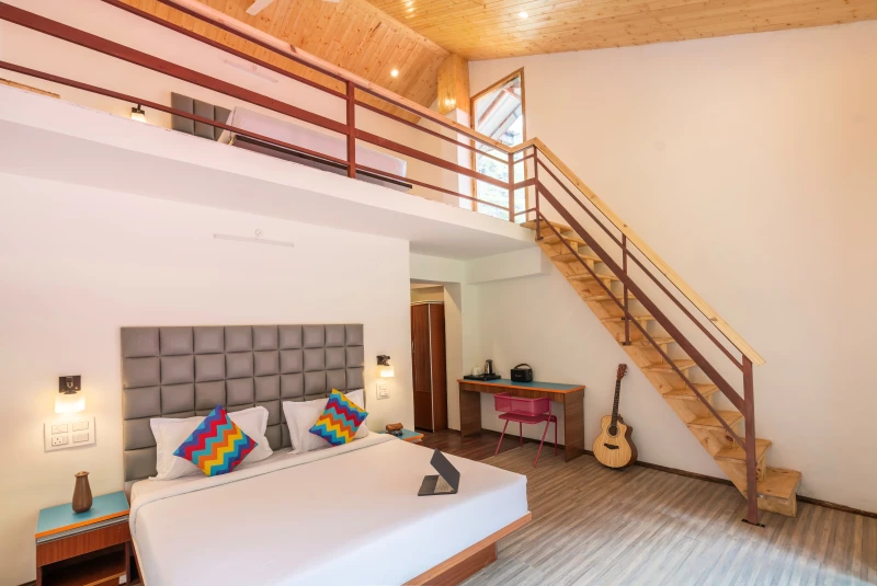 Deluxe Private Quadruple Room with Balcony & Mountain View and Ensuite Bathroom 1