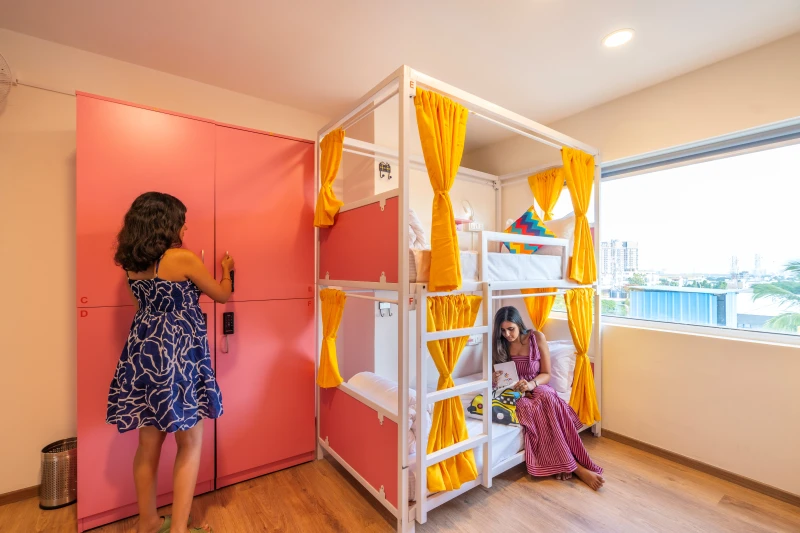 Bed in 6 Bed Female Only AC Dormitory Room with Ensuite Bathroom 4